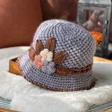 Women's  Flowers Knitted Woolen Hat