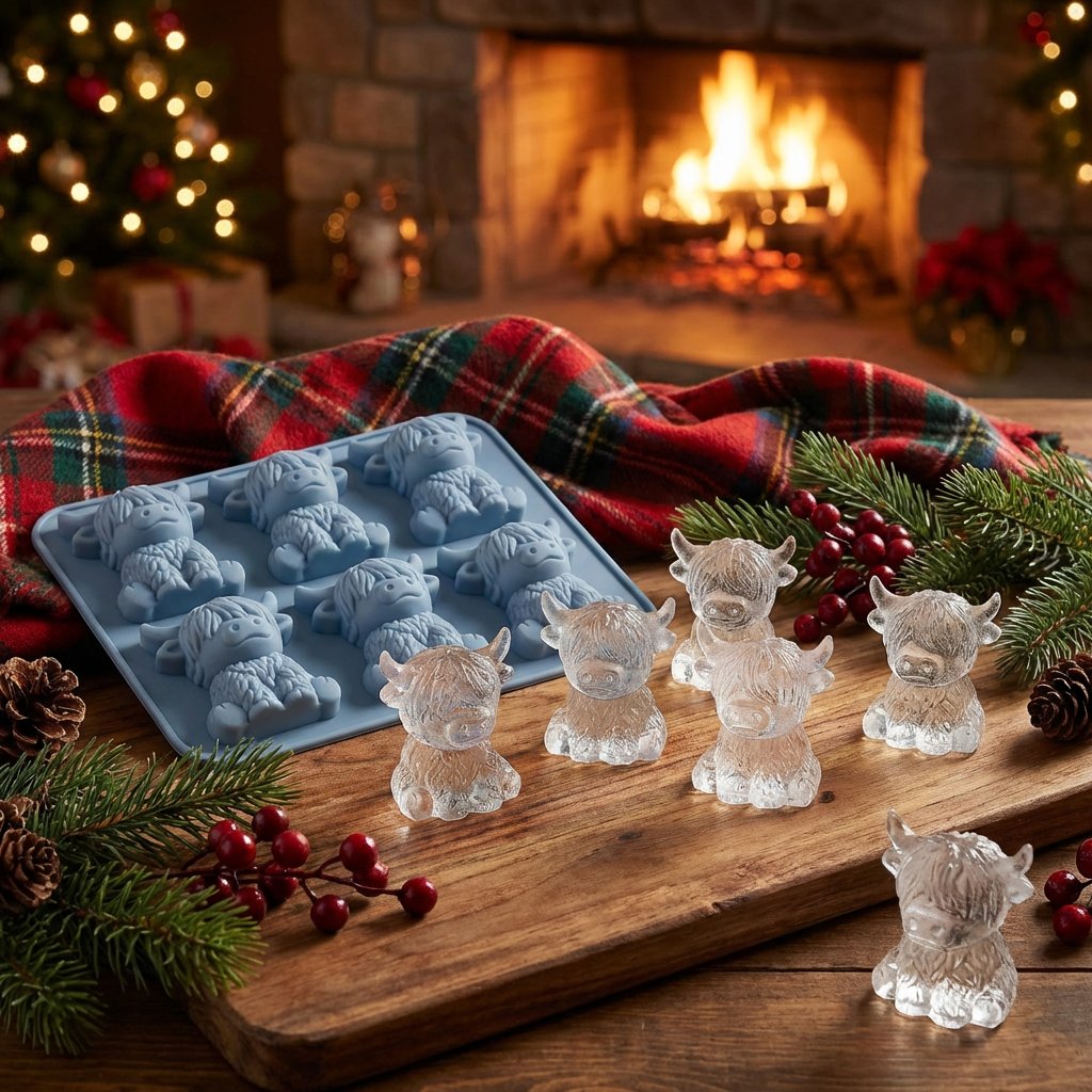 🐮 Mini Highland Cow Ice Cube & Dessert Mold 🧊