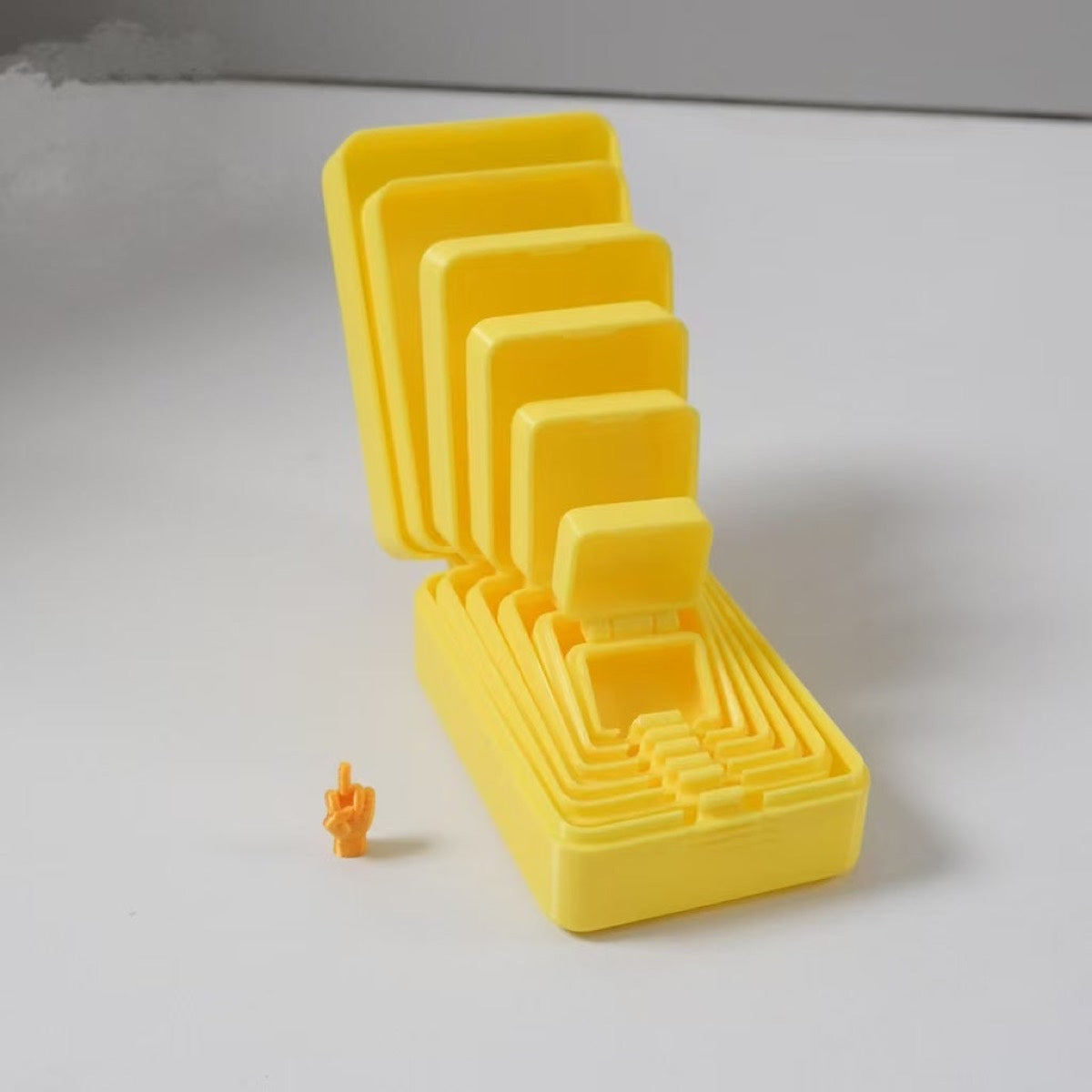 Funny 7-Layer Prank Box – 3D Printed Middle Finger Surprise Gift