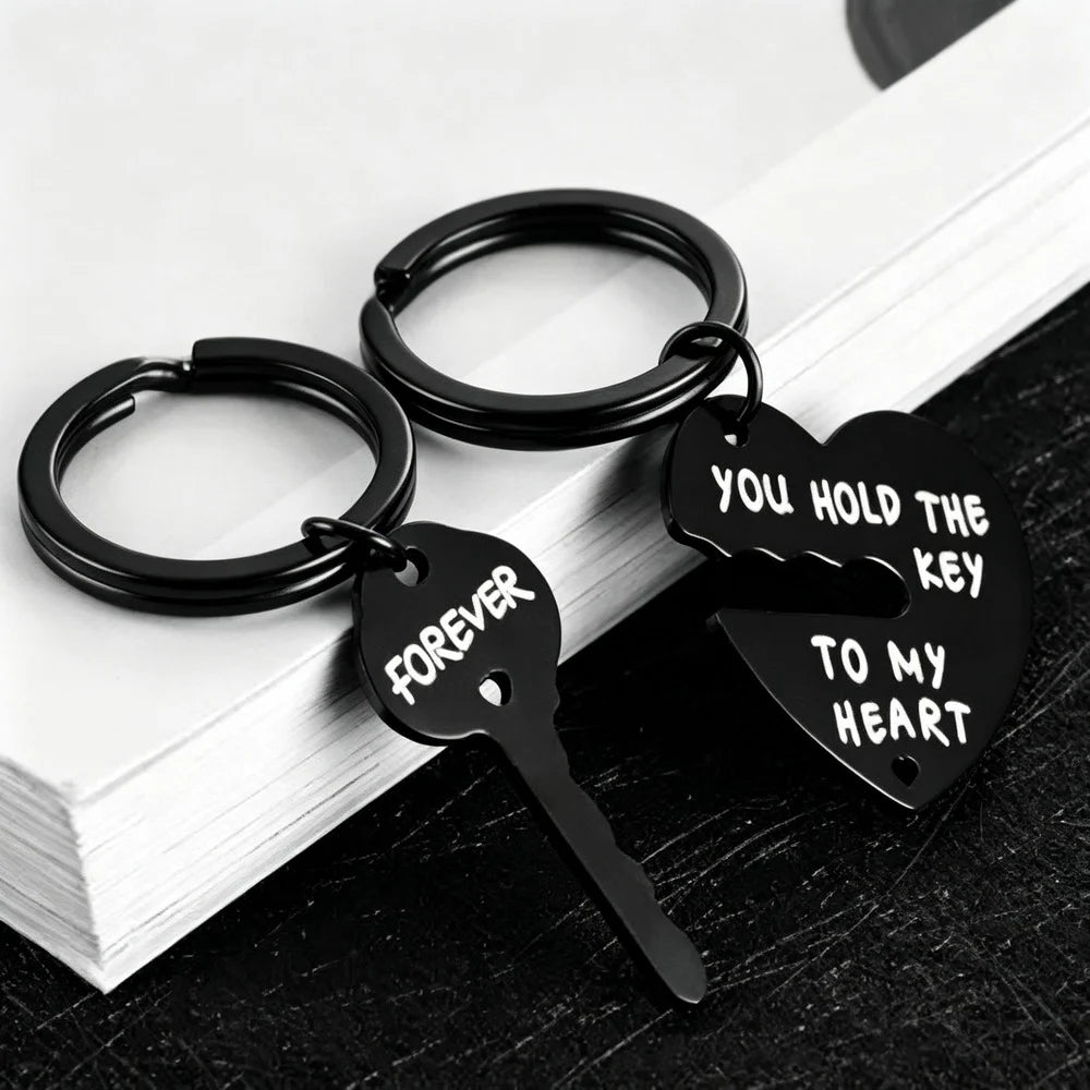 Heart & Key Matching Keychain Set – You Hold the Key To My Heart