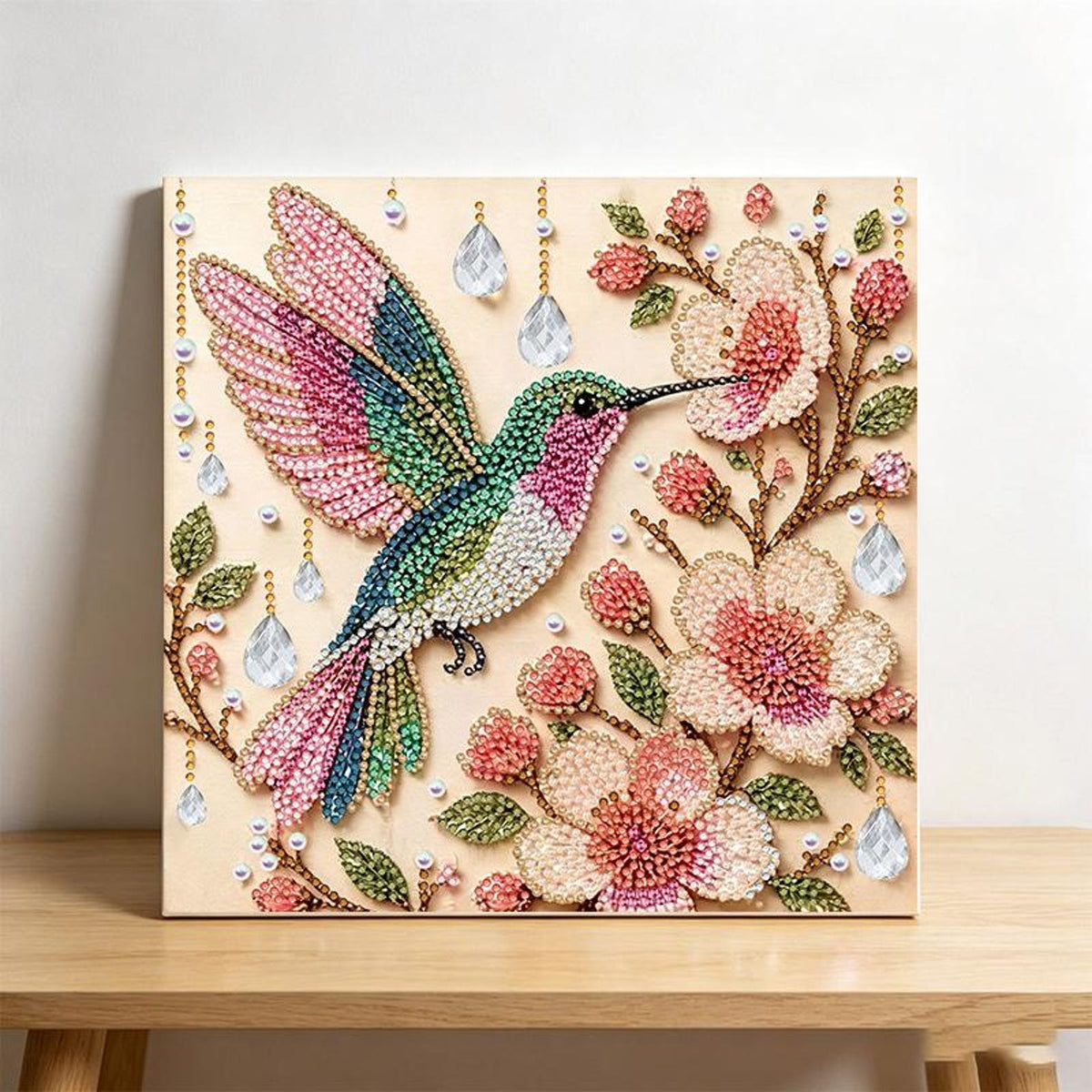 Hummingbird Pearl Art DIY Kit - Handcrafted 3D Bead Painting Craft for Adults & Home Decor
