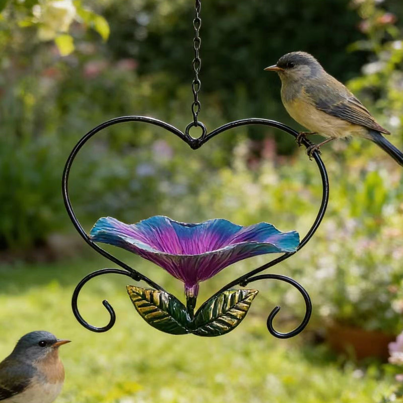 💖🐦 Heart-Shaped Bird Feeder – Floral, Hanging,Perfect for Backyard or Balcony 🏡