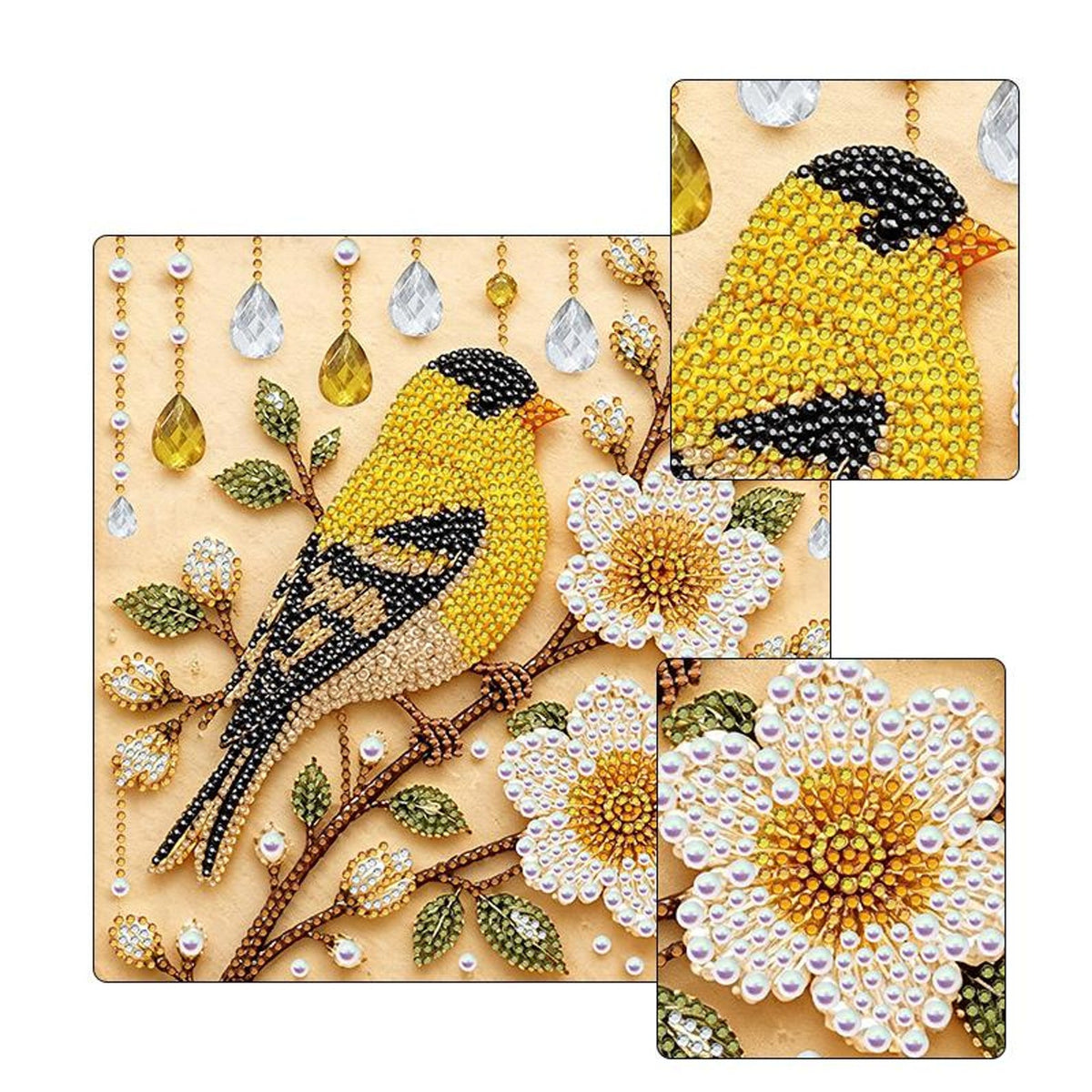 Hummingbird Pearl Art DIY Kit - Handcrafted 3D Bead Painting Craft for Adults & Home Decor