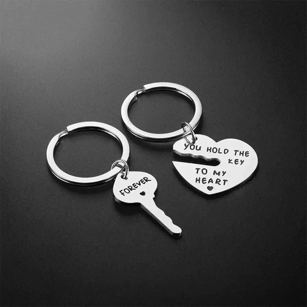 Heart & Key Matching Keychain Set – You Hold the Key To My Heart