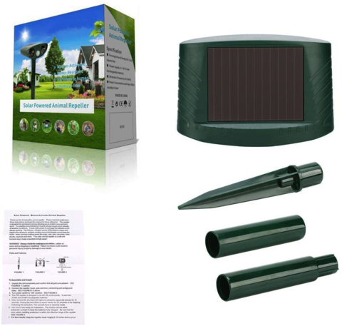 Ultrasonic Deer Repeller Solar Powered, Keep Deer out of Garden