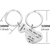 Heart & Key Matching Keychain Set – You Hold the Key To My Heart