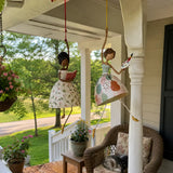 💃 Whimsical Dancing Lady Hanging Ornament | Folk-Art Porch & Window Decor