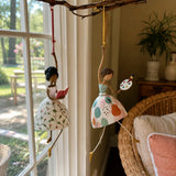 💃 Whimsical Dancing Lady Hanging Ornament | Folk-Art Porch & Window Decor