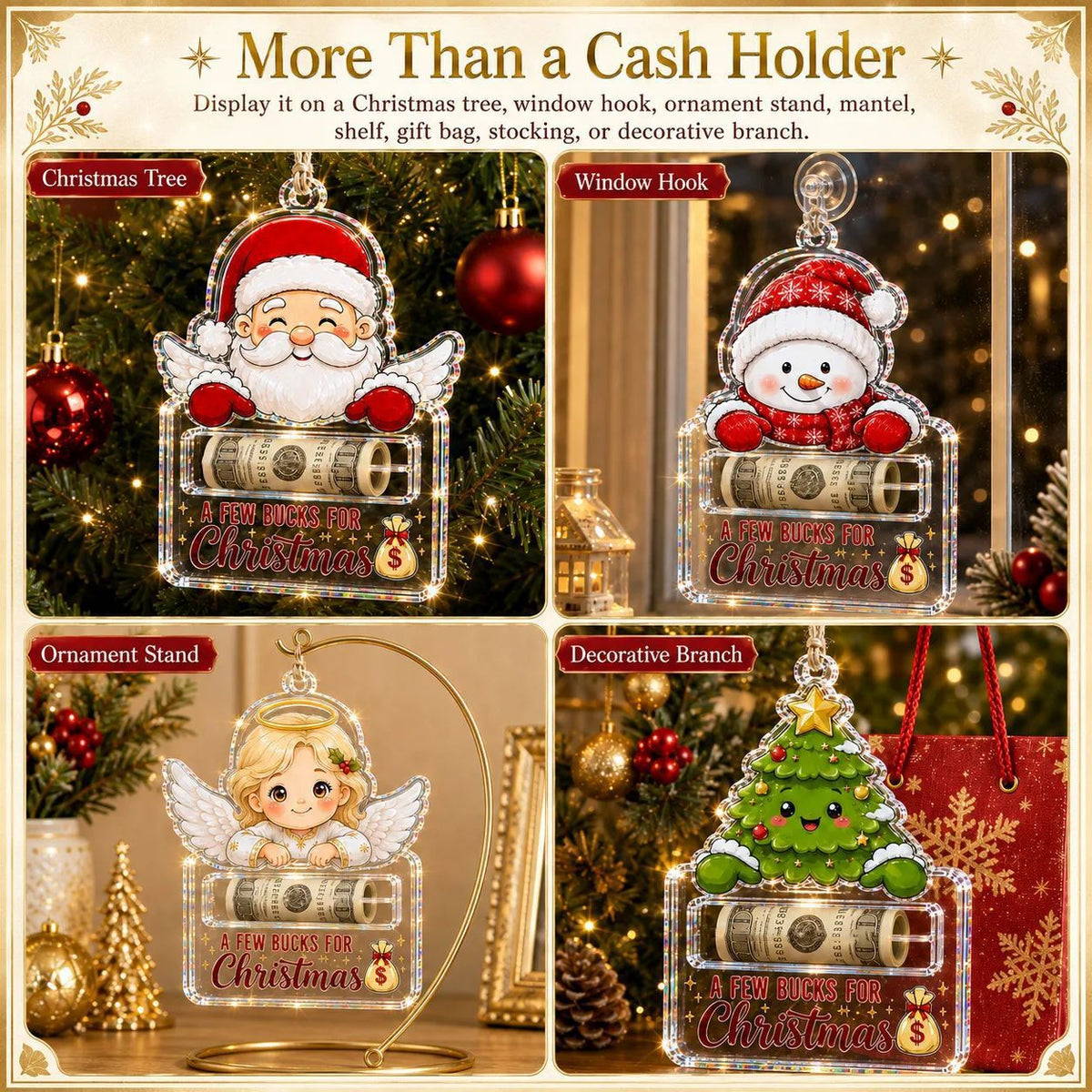 Crystal Acrylic Money Holder Ornament