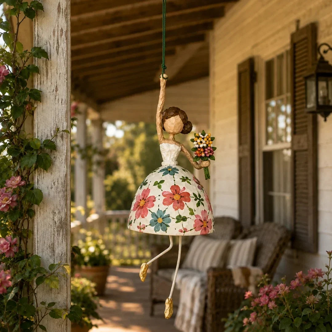 💃 Whimsical Dancing Lady Hanging Ornament | Folk-Art Porch & Window Decor