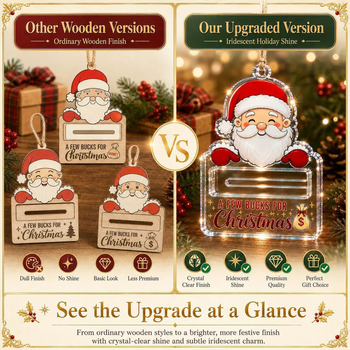 Crystal Acrylic Money Holder Ornament