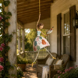 💃 Whimsical Dancing Lady Hanging Ornament | Folk-Art Porch & Window Decor