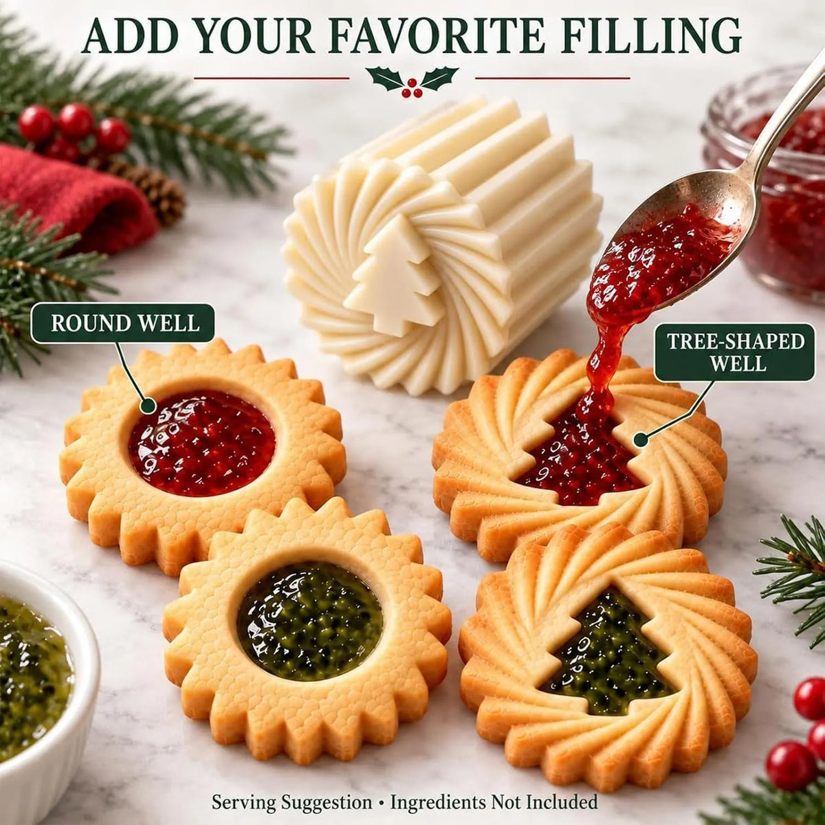 Christmas Tree Cookie Press 4 PCS