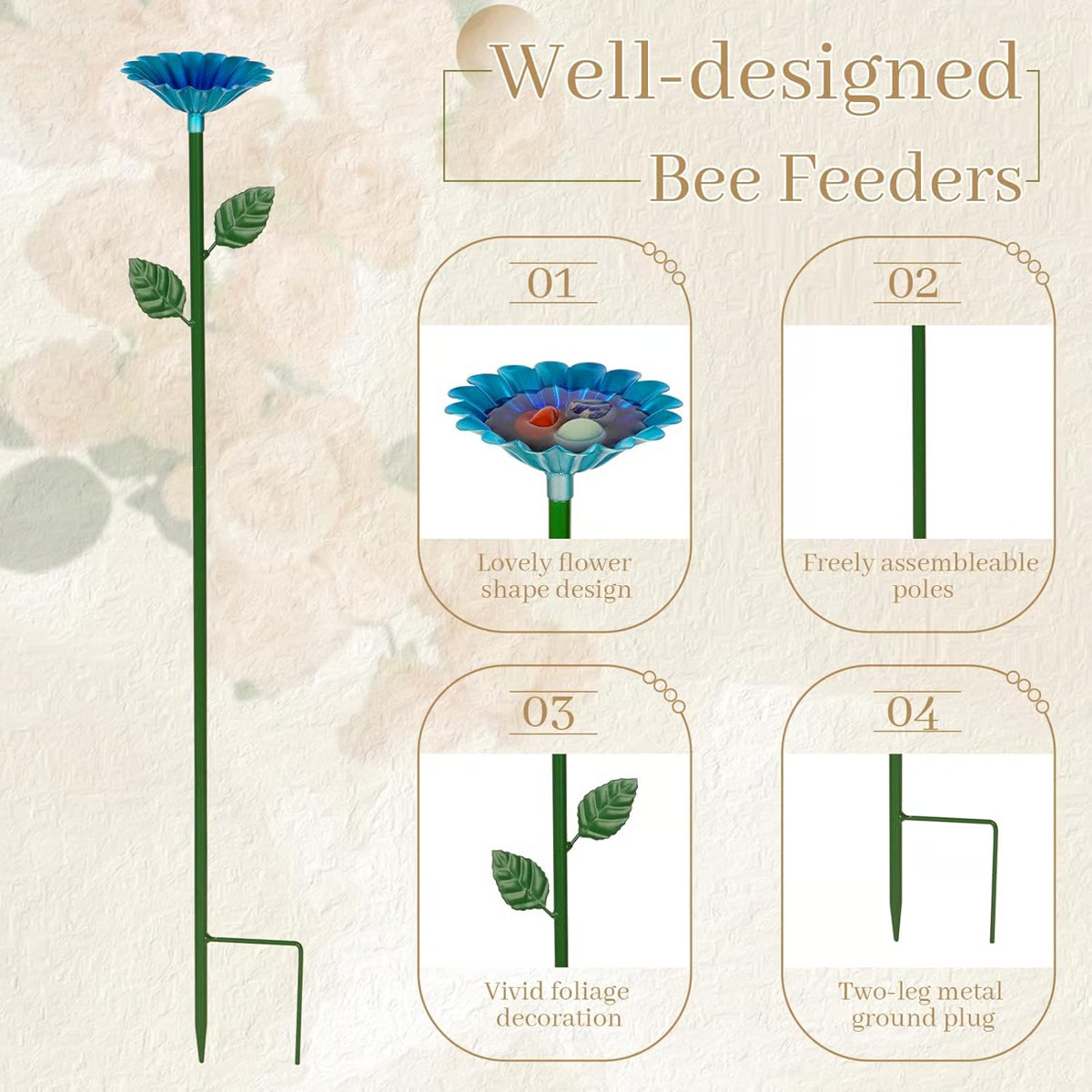 HOT SALE🐝🌷Bee and Butterfly Water Feeder with Flower Design