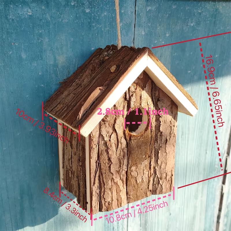 Handcrafted Wooden Birdhouse – Cozy Nest for Garden Birds
