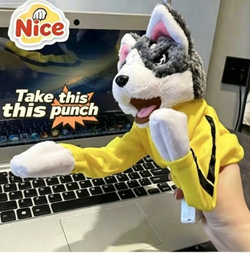 Novelty Boxing Husky Dog Puppet Interactive Pet Toy Funny Fighting