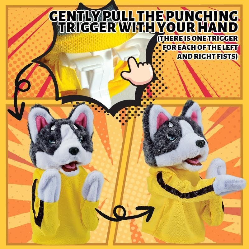 Novelty Boxing Husky Dog Puppet Interactive Pet Toy Funny Fighting