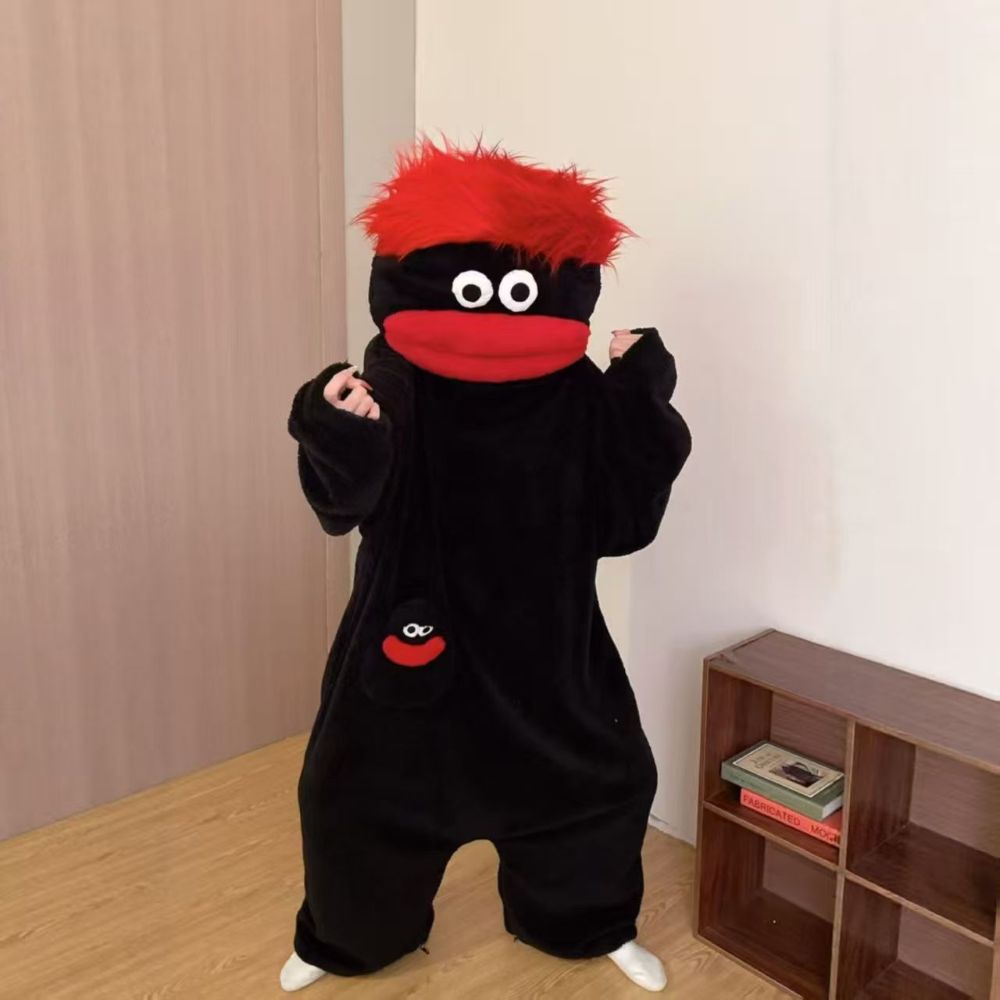 Funny Monster Hooded Fleece Robe 🐸💤