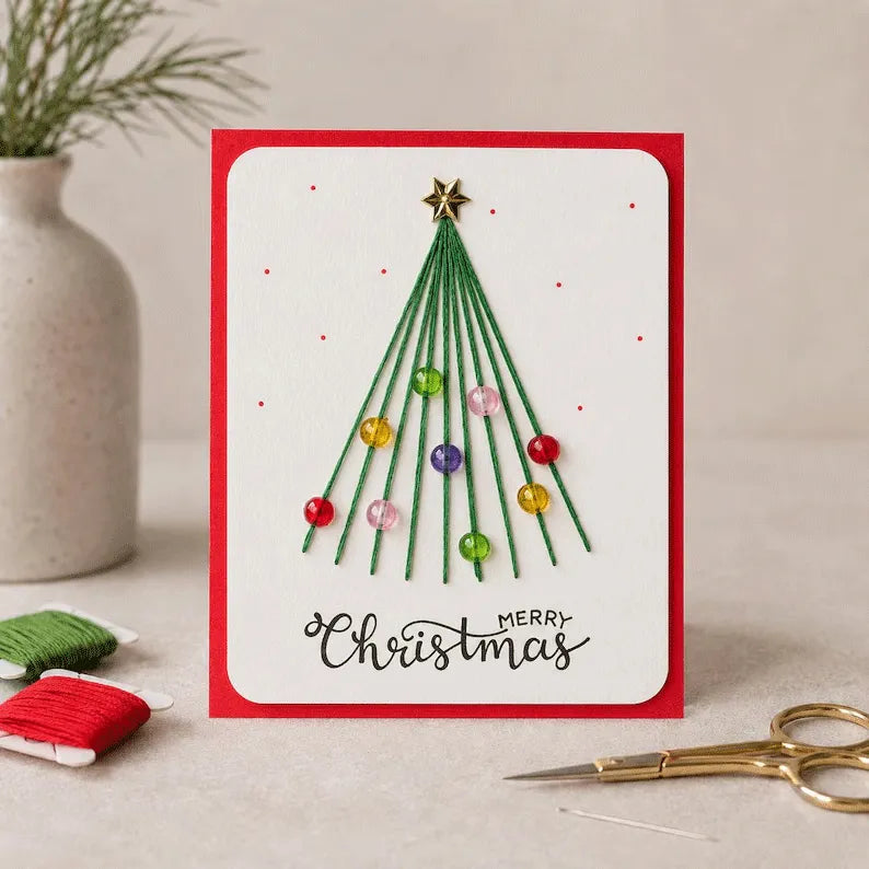🎄6 Festive Designs ✨| Christmas Thread Art Card Kit – Create Beautiful Handmade Holiday Cards ✨