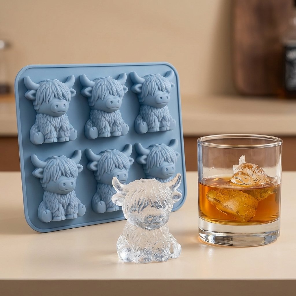 🐮 Mini Highland Cow Ice Cube & Dessert Mold 🧊