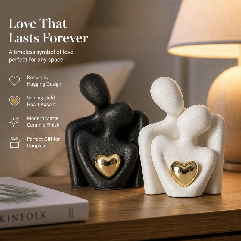 Ceramic Hugging Couple Figurine