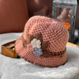 Women's  Flowers Knitted Woolen Hat