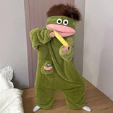 Funny Monster Hooded Fleece Robe 🐸💤