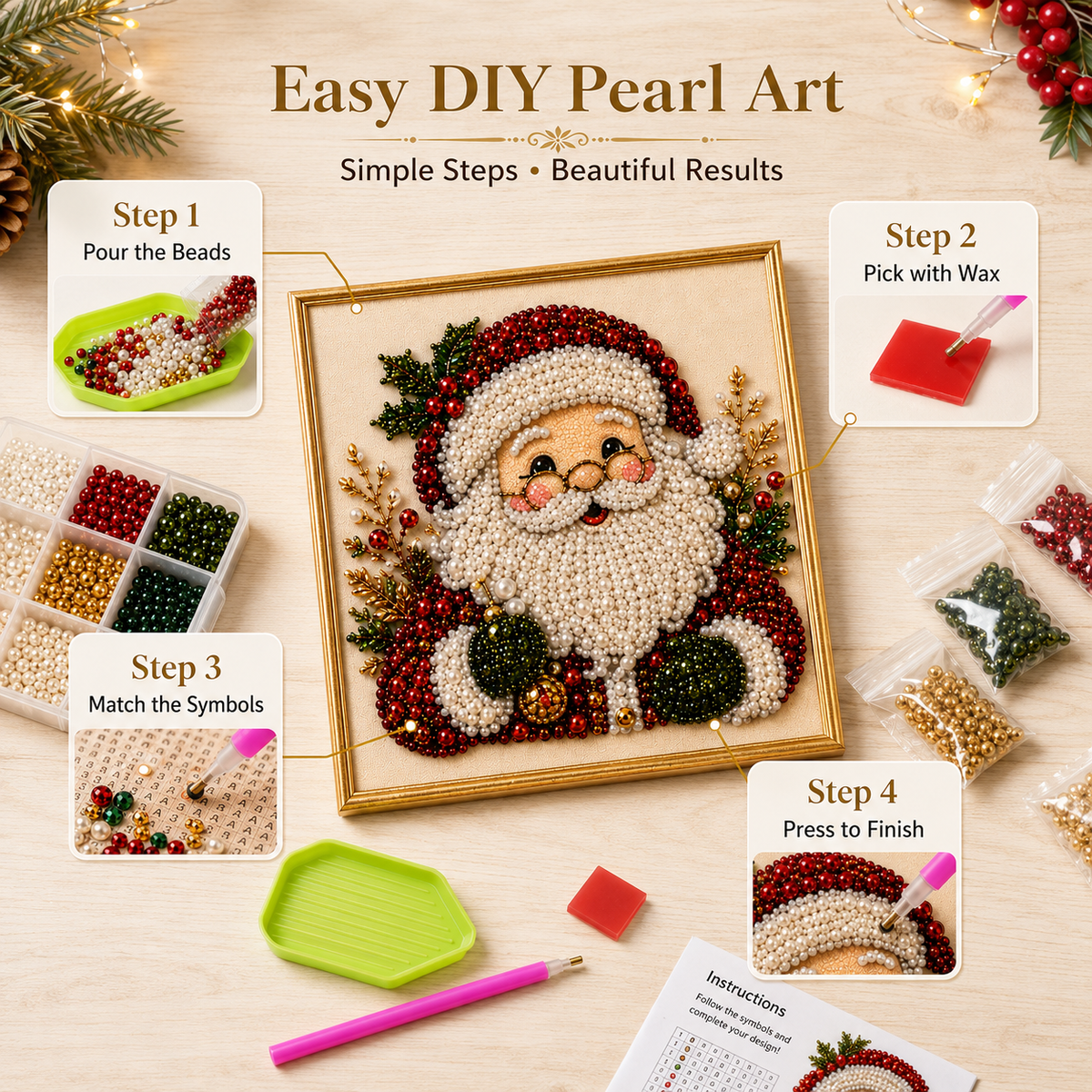 Holiday DIY Diamond Pearl Painting Art Kit