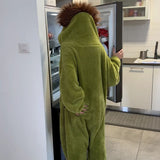 Funny Monster Hooded Fleece Robe 🐸💤