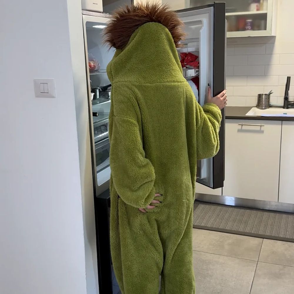 Funny Monster Hooded Fleece Robe 🐸💤