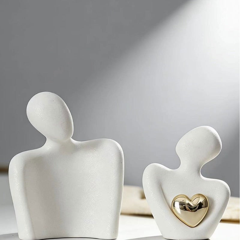Ceramic Hugging Couple Figurine