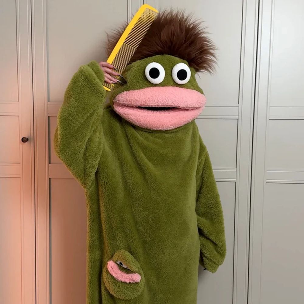 Funny Monster Hooded Fleece Robe 🐸💤