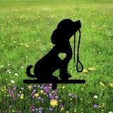 Freestanding Metal Dog Silhouette Garden Stake – Outdoor Pet Memorial Yard Decor
