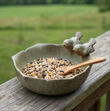 Ceramic Bird Bath Bowl – Elegant Outdoor Feeder & Bee Water Dish for Garden Birds