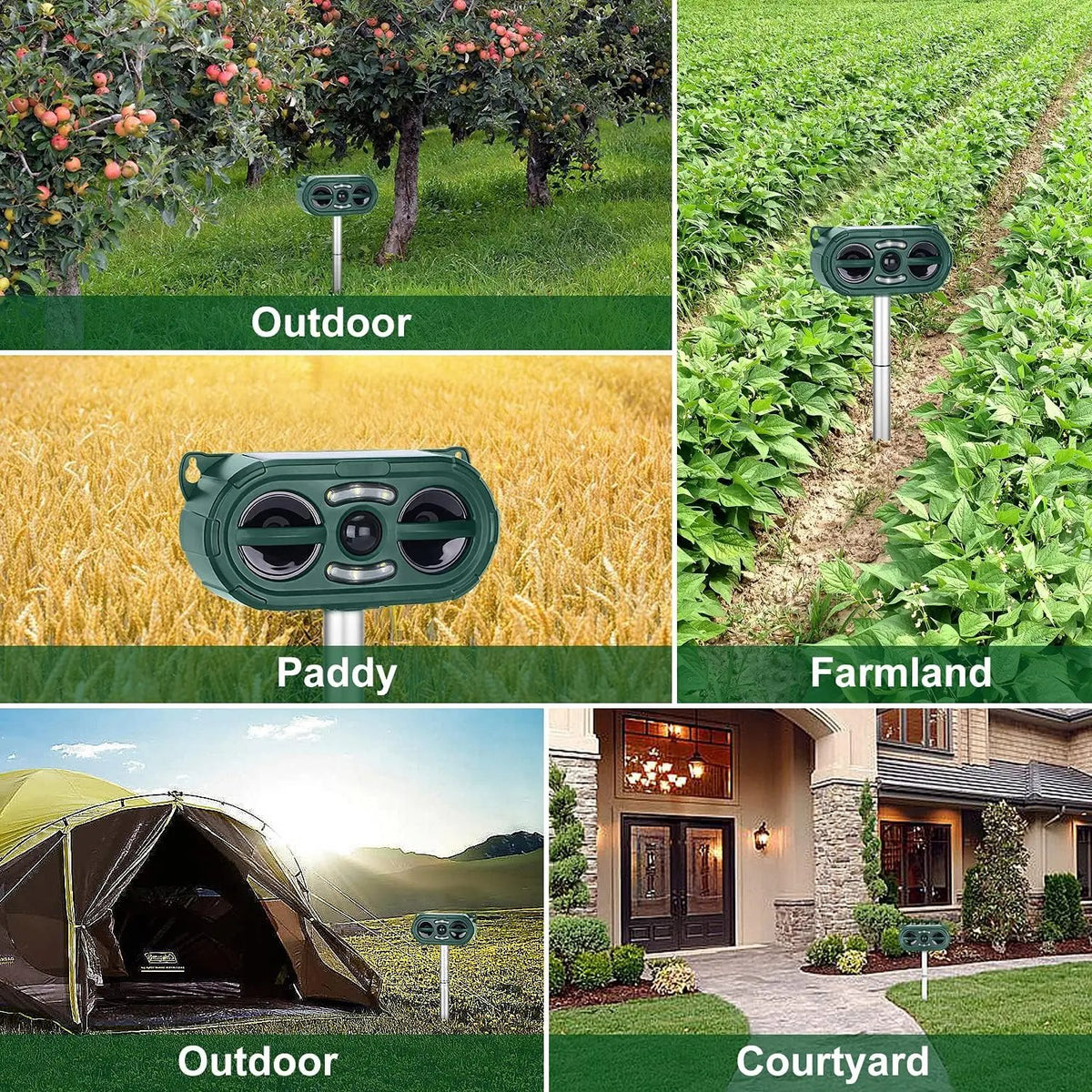 Solar-Powered Animal Repeller,Repellent for Outdoor Farm and Orchard Use