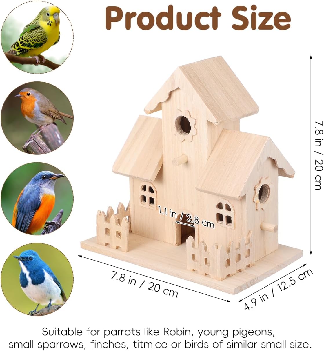 Wood Birdhouse Hanging Sleeping Nest