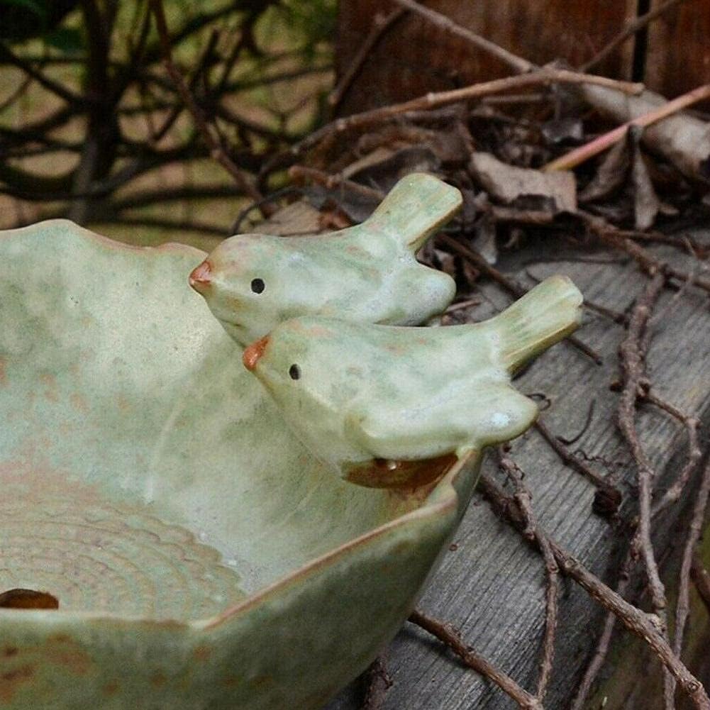 Ceramic Bird Bath Bowl – Elegant Outdoor Feeder & Bee Water Dish for Garden Birds