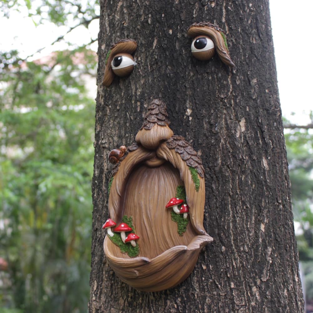 Funny Tree Face Bird Feeder – Whimsical Outdoor Garden Decor