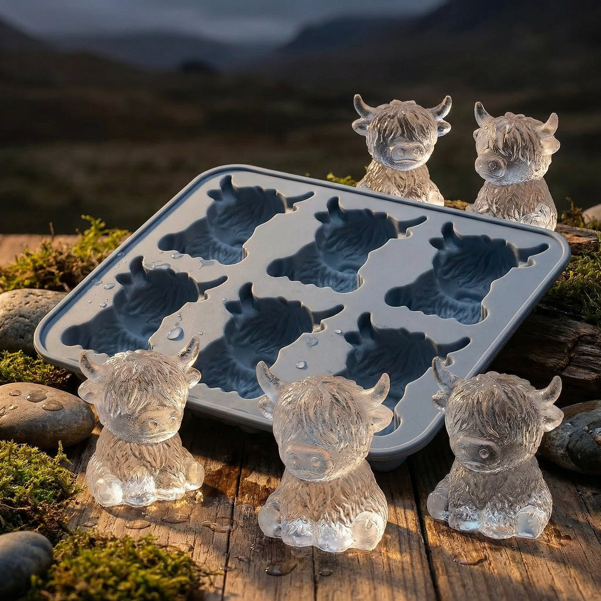 🐮 Mini Highland Cow Ice Cube & Dessert Mold 🧊