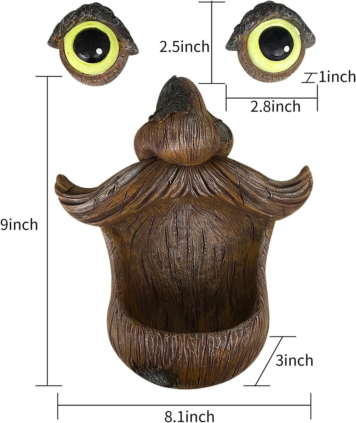 Lifelike Tree Face Bird Feeder – Glowing Eyes Outdoor Yard Accent
