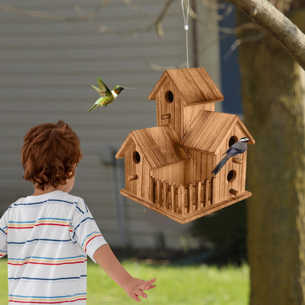 Handmade Wooden Bird House for Outside