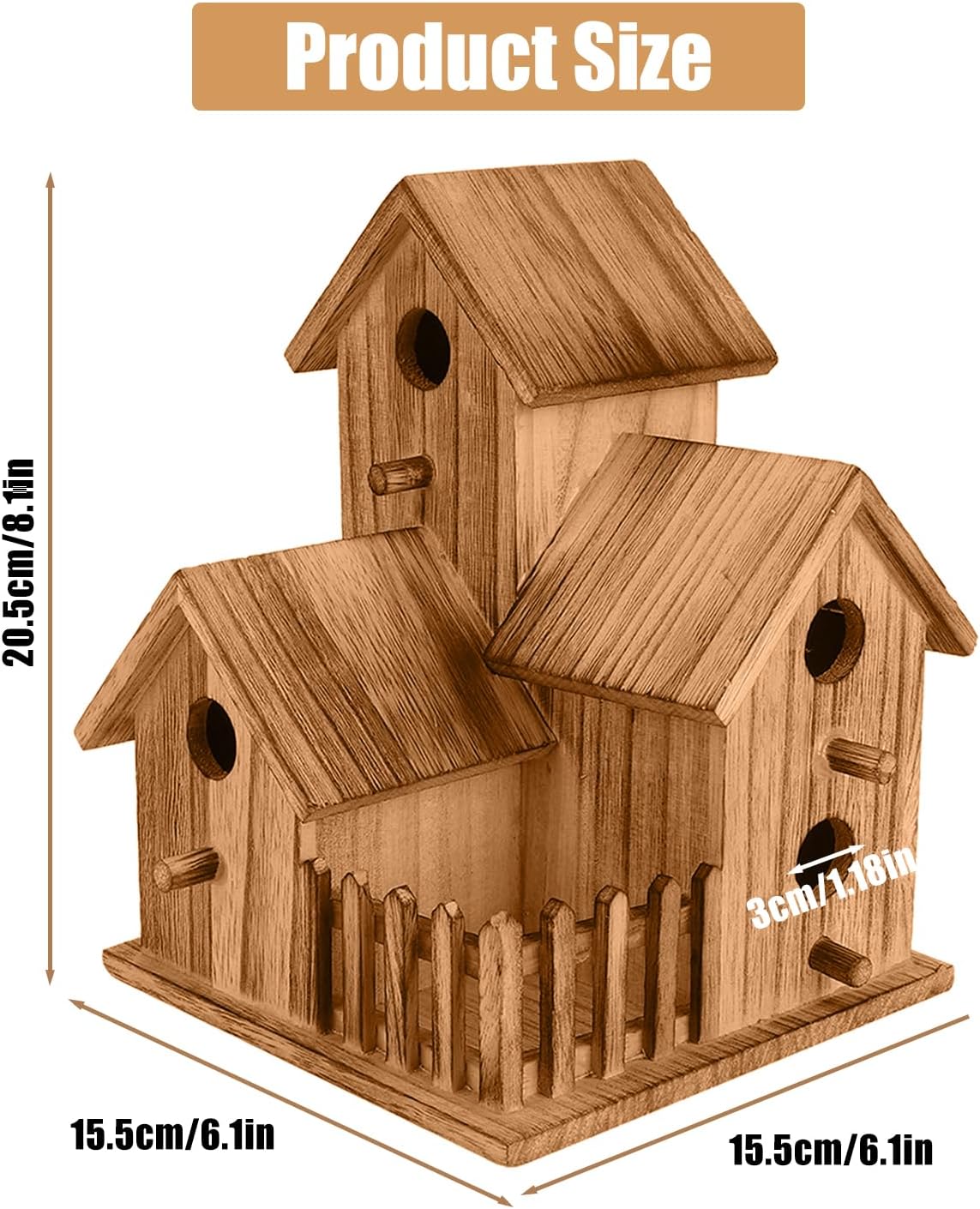Handmade Wooden Bird House for Outside