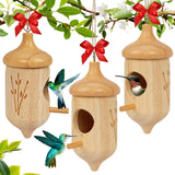 Wooden Bird House with Bow
