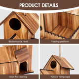 3-Holes Handmade Bird House