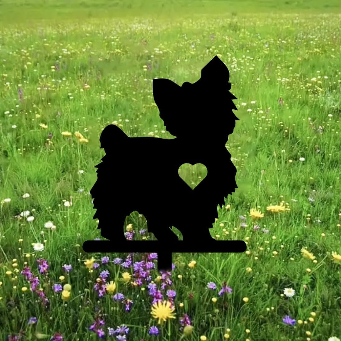 Freestanding Metal Dog Silhouette Garden Stake – Outdoor Pet Memorial Yard Decor