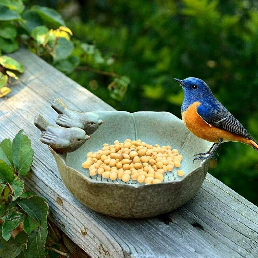 Ceramic Bird Bath Bowl – Elegant Outdoor Feeder & Bee Water Dish for Garden Birds