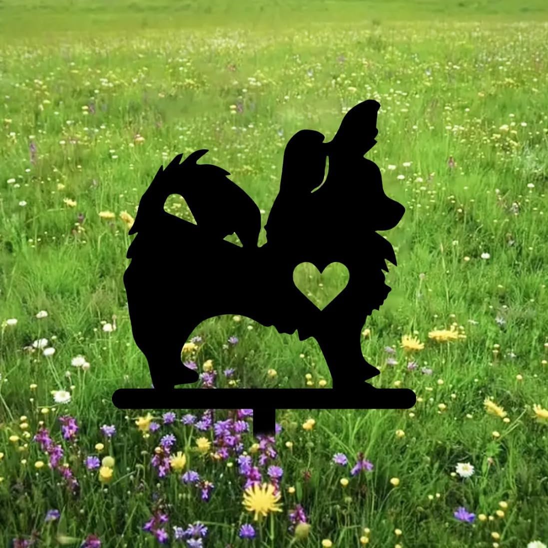Freestanding Metal Dog Silhouette Garden Stake – Outdoor Pet Memorial Yard Decor