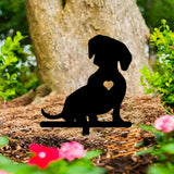 Freestanding Metal Dog Silhouette Garden Stake – Outdoor Pet Memorial Yard Decor