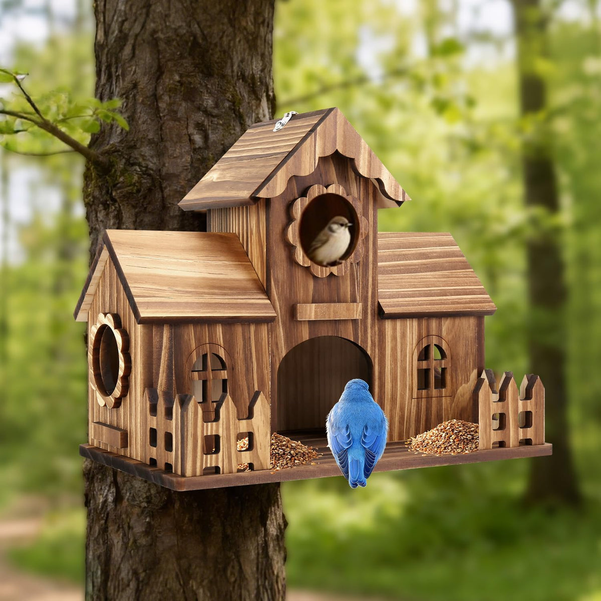 4-Holes Handmade Bird House