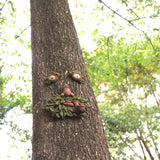 Glow-in-the-Dark Tree Face Bird Feeder – Funny Old Man Garden Decor Statue